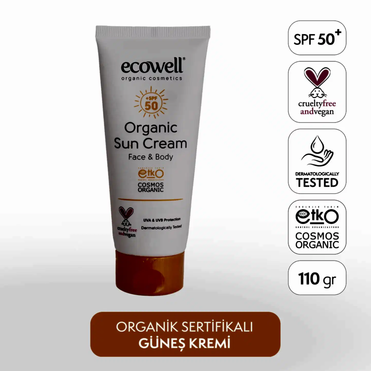 Sertifikalı Organik Güneş Kremi SPF 50 - 110 gr