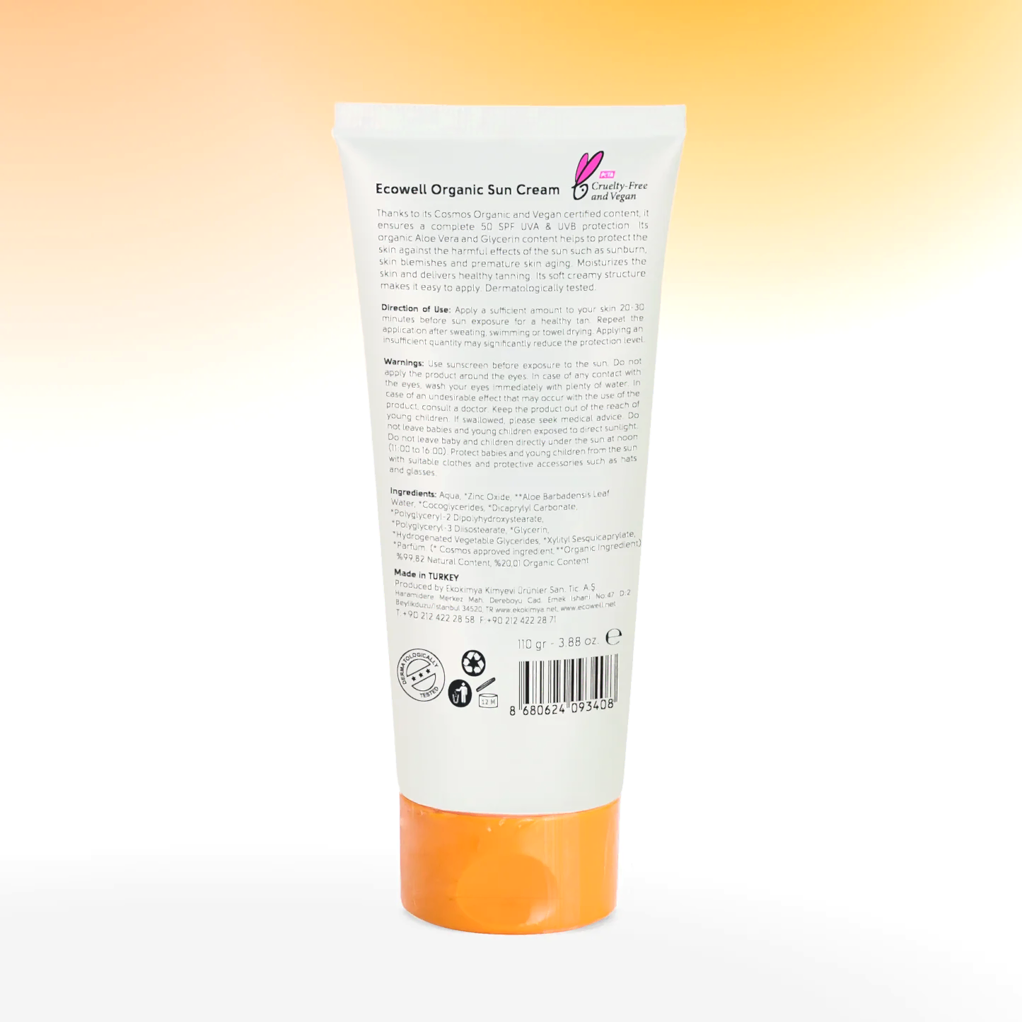 Sertifikalı Organik Güneş Kremi SPF 50 - 110 gr