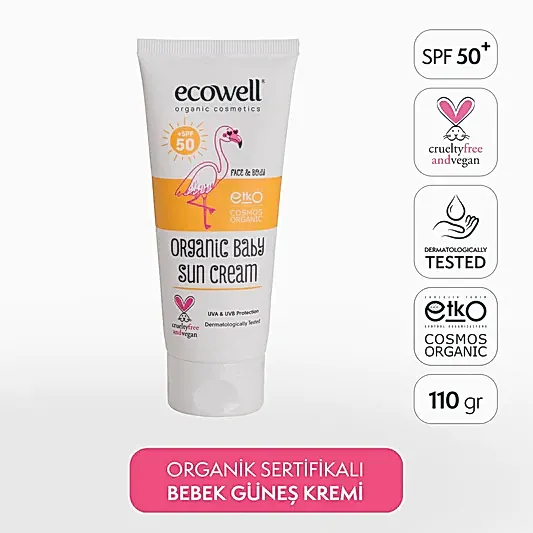 Sertifikalı Organik Bebek Güneş Kremi SPF 50 - 110 gr