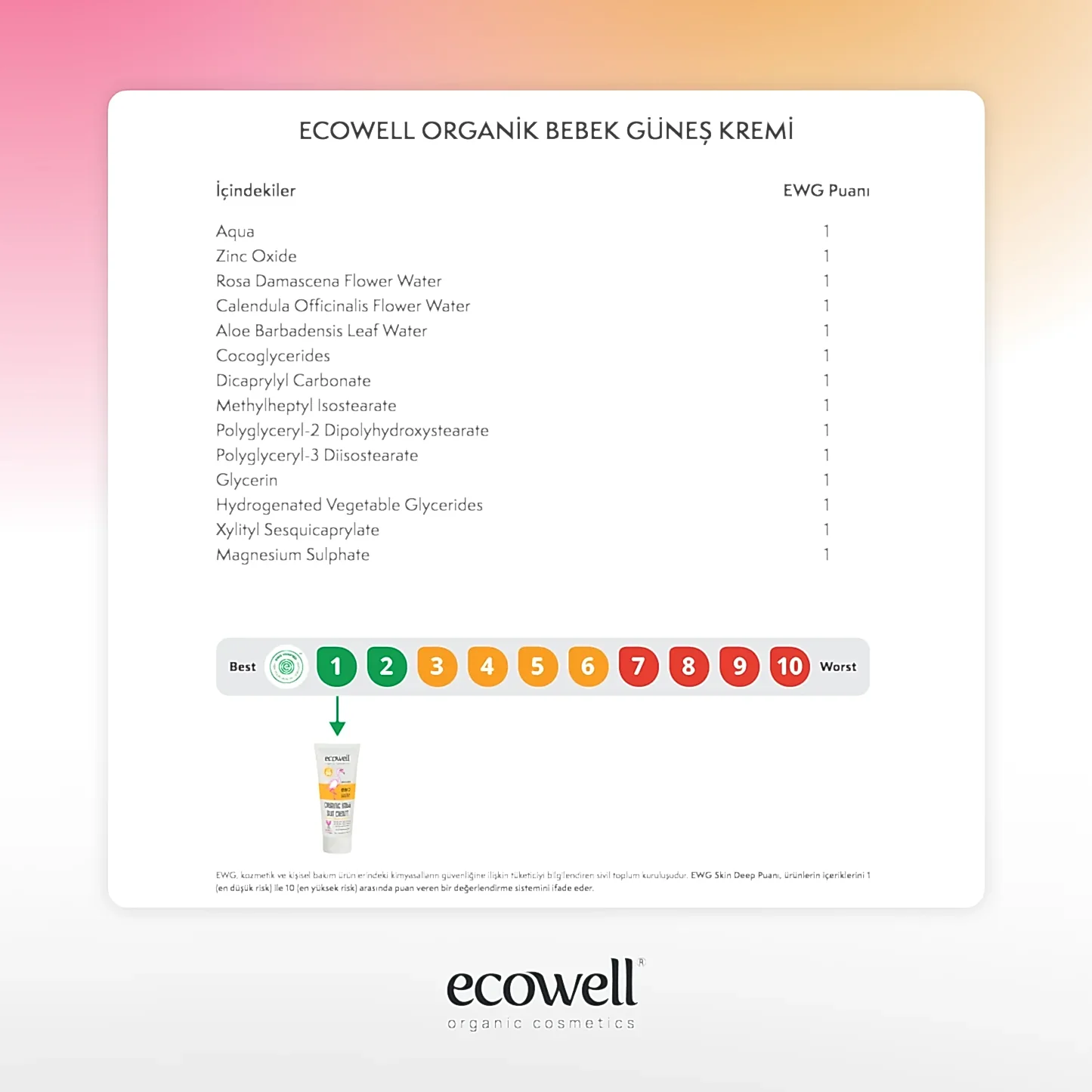 Sertifikalı Organik Bebek Güneş Kremi SPF 50 - 110 gr