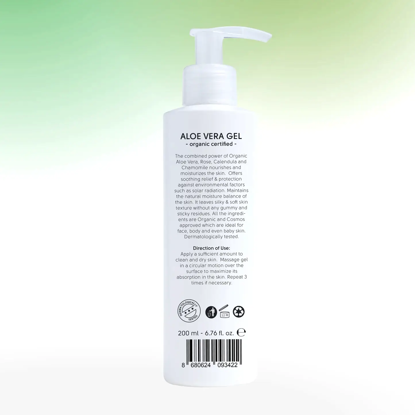 Sertifikalı Organik Aloe Vera Jel - 200 ml